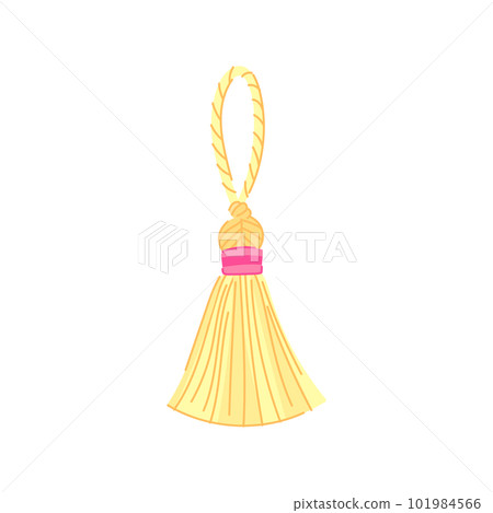 gold tassel rope cartoon vector illustration 101984566