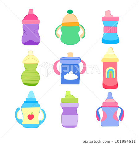 sippy cup set cartoon vector illustration sippy cup set cartoon vector illustration 101984611