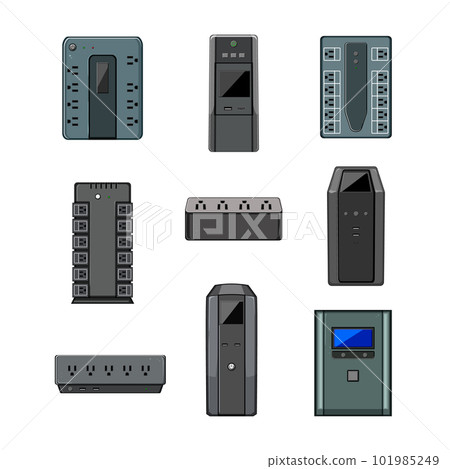 battery backup set cartoon vector illustration battery backup set cartoon vector illustration 101985249