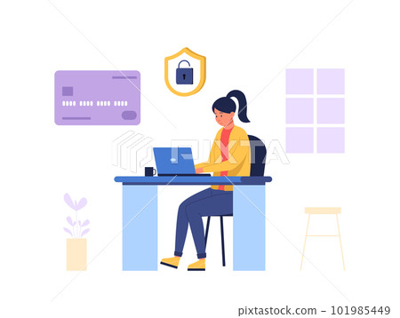 Security financial concept internet banking on laptop 101985449