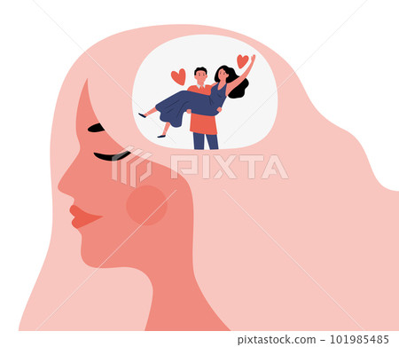 Happy woman feeling love, falling in love 101985485