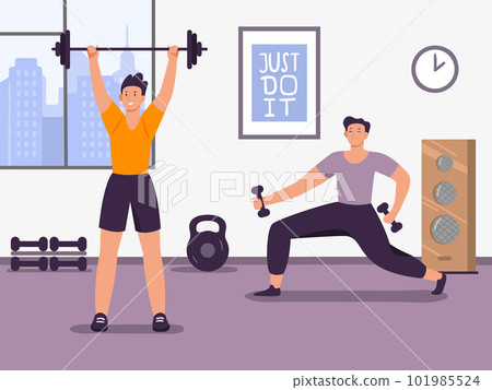 Fitness training workout and exercise in gym Fitness training workout and exercise in gym 101985524