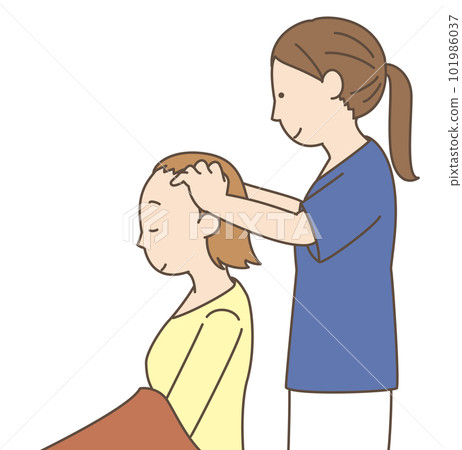Head massage simple illustration 101986037