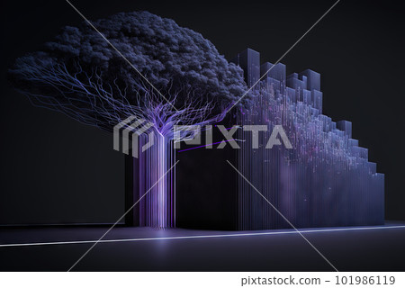 Abstract data graph concept with data clusters and particles. Digital sorting and management concept for business and finance. Generated AI. Abstract data graph concept with data clusters and particles. Digital sorting and management concept for business and finance. Generated AI. 101986119