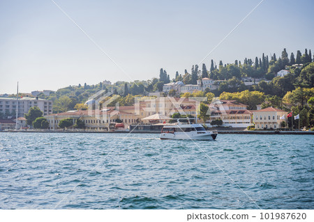 A panorama photo of Bosporus strait, Istanbul. Turkiye 101987620