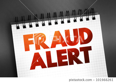 Fraud Alert text on notepad, concept background 101988261