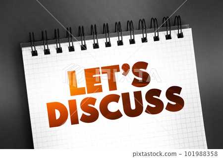 Let's Discuss text on notepad, concept background 101988358