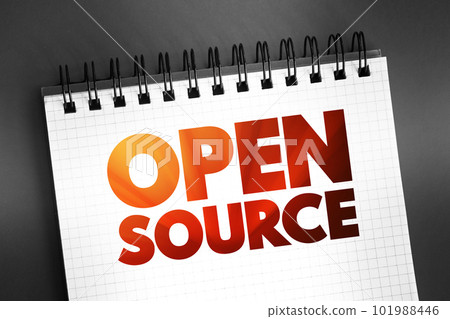 Open Source text on notepad, concept background Open Source text on notepad, concept background 101988446