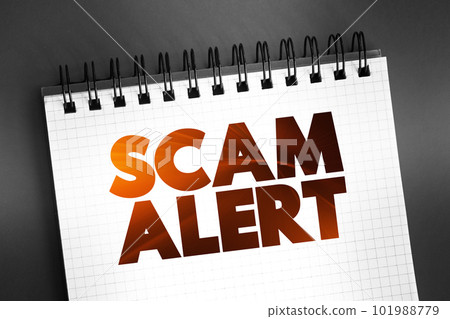 Scam Alert text on notepad, concept background 101988779