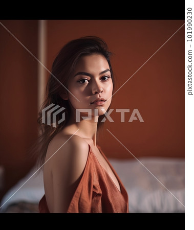 Portrait shot of a young sexy woman - made with Generative AI 101990230