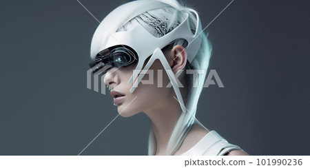 Beautiful stylish woman in a futuristic environment - made with generative AI tools 101990236