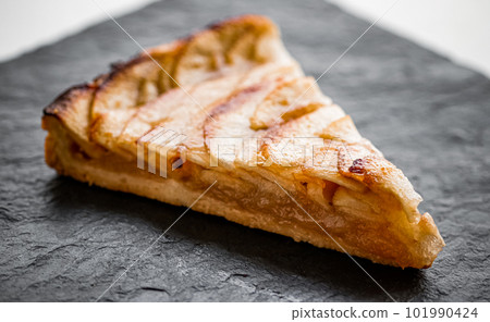 Dessert and bakery, slice of apple tart Dessert and bakery, slice of apple tart 101990424