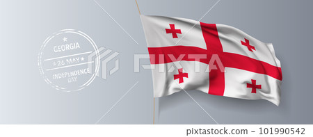 Georgia happy independence day greeting card, banner with template text vector illustration 101990542