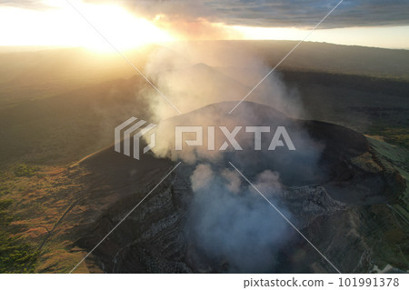 Deep crater of Masaya volcano 101991378