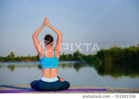girl doing yoga exercise 101991506