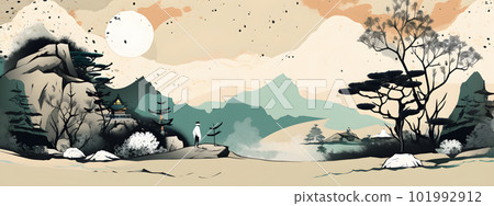 Japanese rural natural view traditional landscape 101992912