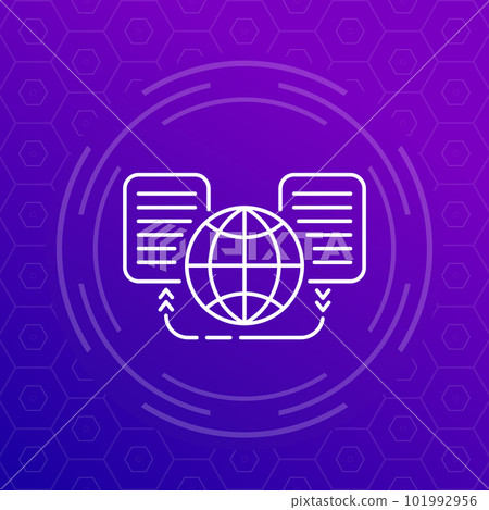 Global data exchange line icon for web Global data exchange line icon for web 101992956