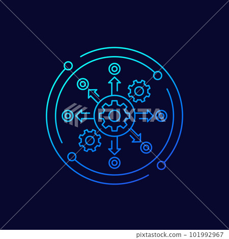 process automation, operations icon, linear design 101992967