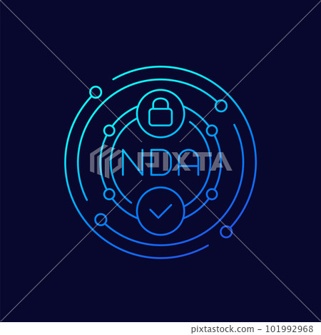 NDA icon, Non disclosure agreement linear vector NDA icon, Non disclosure agreement linear vector 101992968