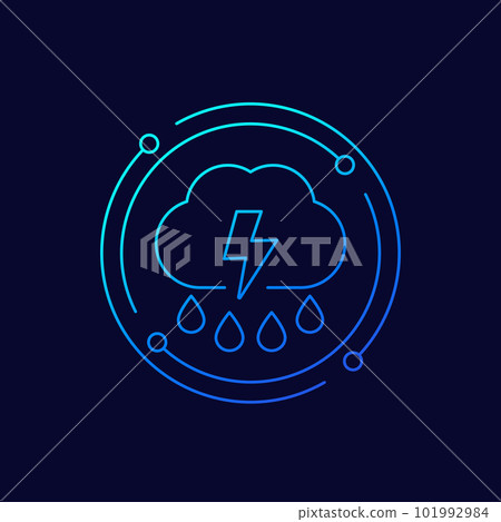 Storm, thunderstorm icon, linear design Storm, thunderstorm icon, linear design 101992984