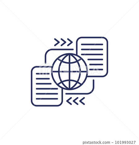Global data exchange line icon 101993027
