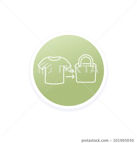 upcycling line icon, reuse old clothes, vector 101993030