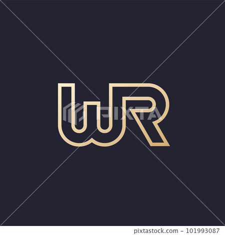 WR letters logo, vector design on dark WR letters logo, vector design on dark 101993087