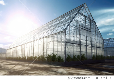 Growing organic products in modern greenhouse. Generative AI 101994107
