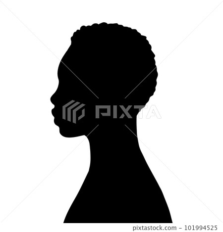 Woman Head Black and White Vector Silhouette. Beautiful Girl Fashionable Haircut style. Simple Elegant Woman Silhouette Icon Isolated. Woman Head Black and White Vector Silhouette. Beautiful Girl Fashionable Haircut style. Simple Elegant Woman Silhouette Icon Isolated. 101994525