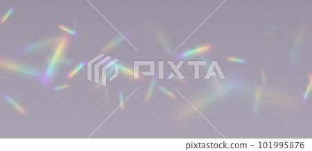 Rainbow refraction overlay, prism light effect, leak flare. Rainbow refraction overlay, prism light effect, leak flare. 101995876