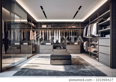 Large modern walk-in closet 101998427