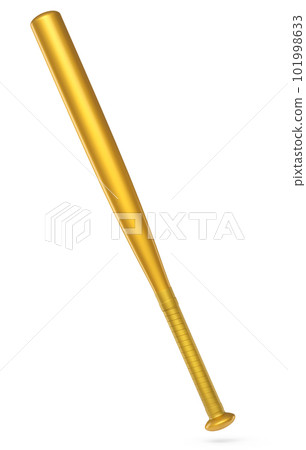 Gold professional softball or baseball bat isolated on white background. Gold professional softball or baseball bat isolated on white background. 101998633