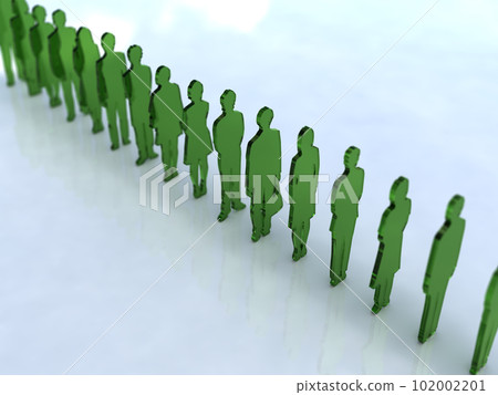 Matrix silhouette green 3D illustration horizontal 102002201