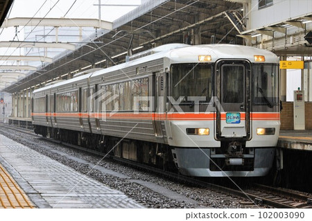 [JR東海]雨中的373系“藤川”（東海道本線：靜岡站） 102003090