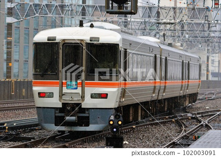 [JR東海]雨中的373系“藤川”（東海道本線：靜岡站） 102003091