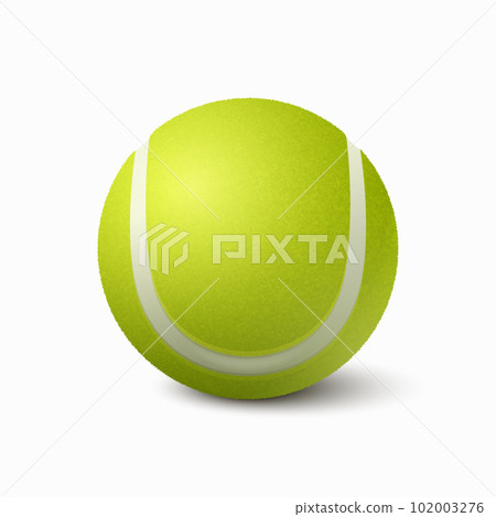 Vector 3d Realistic Green Textured Tennis Ball Icon Closeup Isolated on White Background. Tennis Ball Design Template for Sports Concept, Competition, Advertisement. Front View. Vector Illustration Vector 3d Realistic Green Textured Tennis Ball Icon Closeup Isolated on White Background. Tennis Ball Design Template for Sports Concept, Competition, Advertisement. Front View. Vector Illustration 102003276
