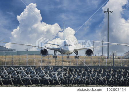 [ANA aircraft Green Jet Air Synthesis from Keihinjima Tsubasa Park] 102003434