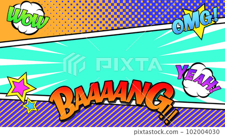 漫畫風格炫彩背景雲朵無框版 102004030