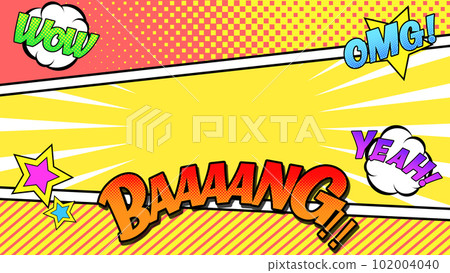 漫畫風格炫彩背景雲朵無框版 102004040