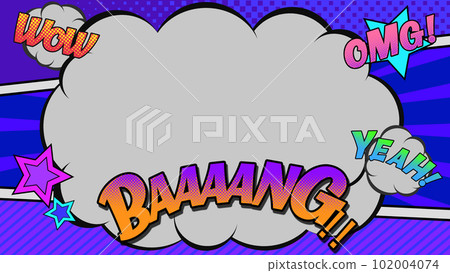 Comic style colorful background version with cloud frame 102004074