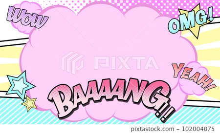Comic style colorful background version with cloud frame 102004075