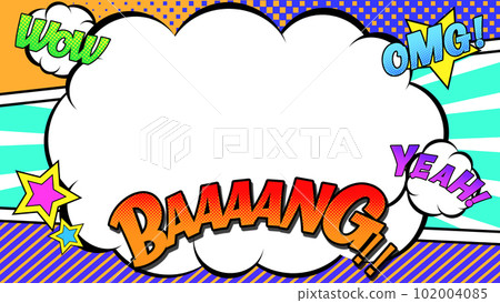帶有云框的漫畫風格彩色背景版本 102004085