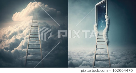 Majestic afterlife heaven gate decorated with ornate gold design 102004470