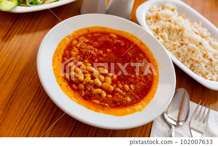 Traditional Turkish stewed bean dish Kuru fasulye Traditional Turkish stewed bean dish Kuru fasulye 102007633