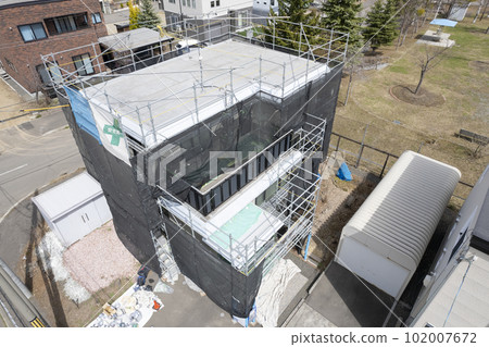 房屋裝修鳥瞰圖 外牆粉刷工作 房屋裝修鳥瞰圖 外牆粉刷工作 102007672