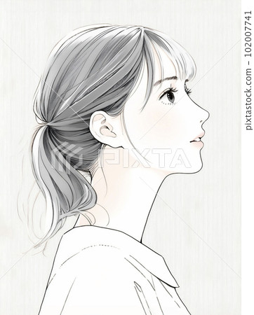 Illustration of a beautiful older sister Watercolor style "AI-generated image" 102007741