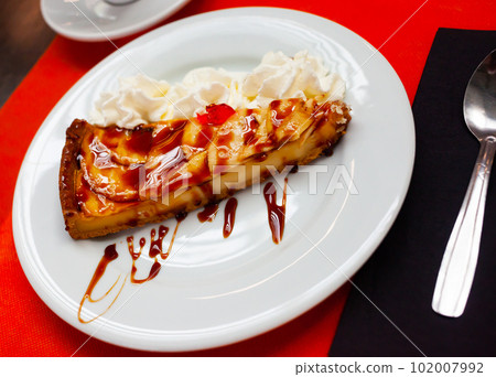 Piece of caramel apple flan Piece of caramel apple flan 102007992