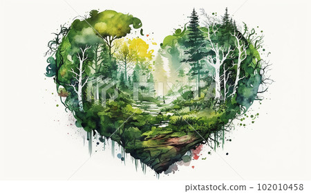 Heart symbol of the image of the summer forest Heart symbol of the image of the summer forest 102010458