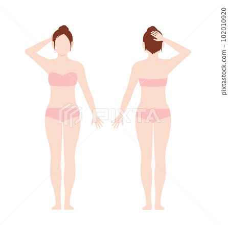 年輕女子全身(內衣)剪影矢量圖(無臉) 年輕女子全身(內衣)剪影矢量圖(無臉) 102010920