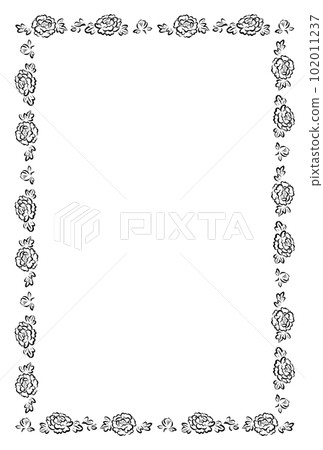 Peony flower frame 1 color Peony flower frame 1 color 102011237
